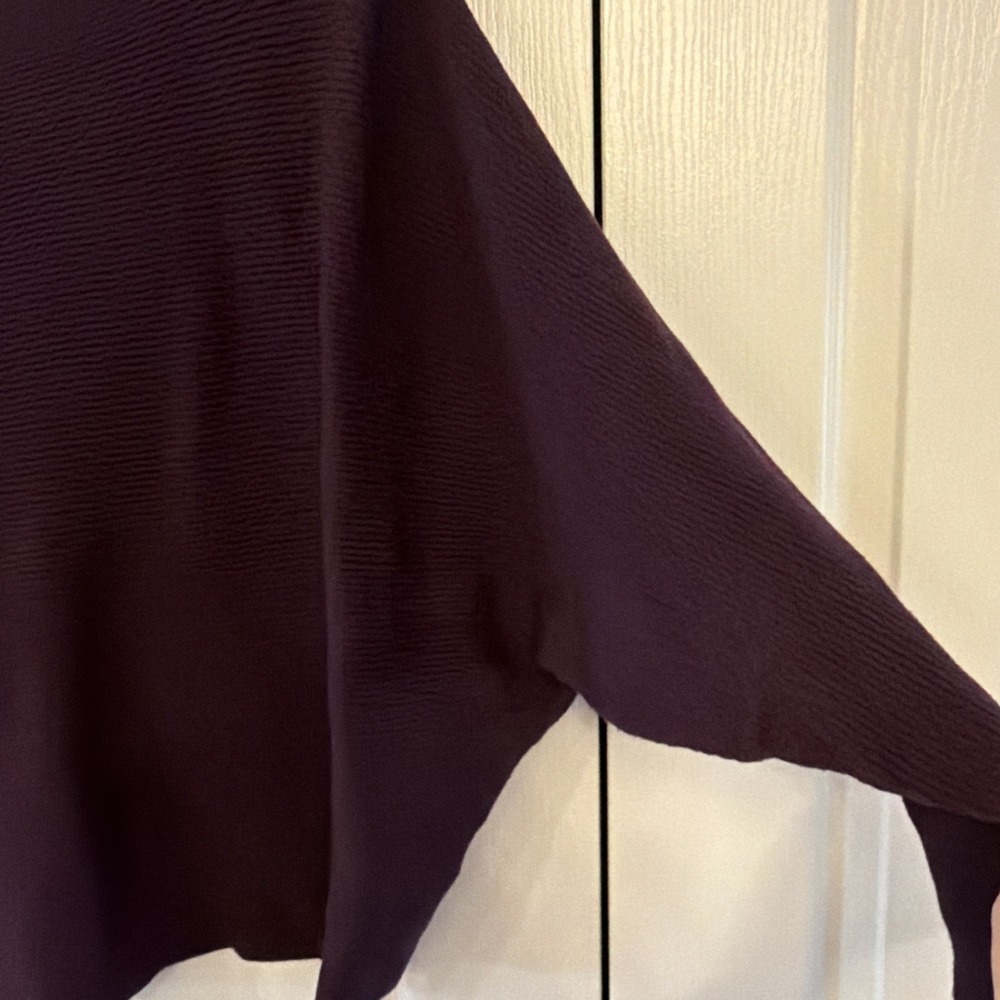 Philosophy Women's Sweater 2X Deep Purple Ribbed Dolman Sleeve Knit Pullover - Picture 5 of 13